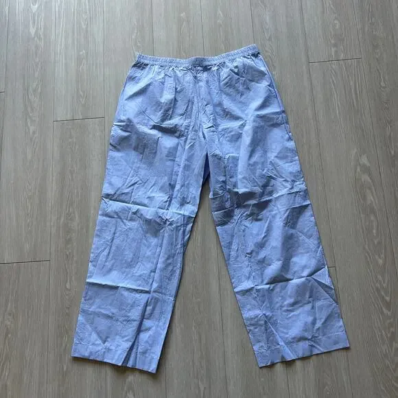 J Crew Classic Pajama Pant In End On End Cotton Large Light Blue Cool Lilac - Picture 4 of 10